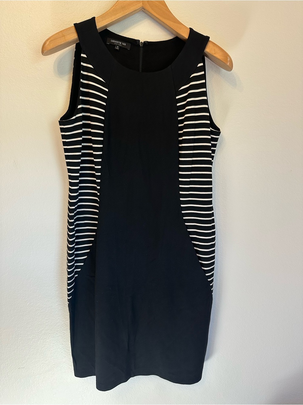 Lafayette 148 New York Black and White Striped Sheath Dress